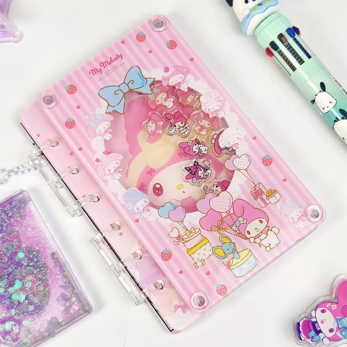 【Multi-Repurchase】Acrylic sheet shaker notebook (loose-leaf A7)