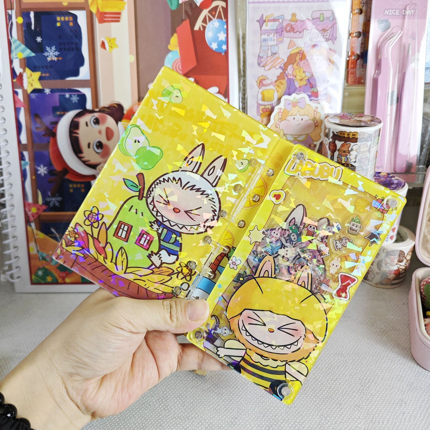 【Multi-Repurchase】Acrylic sheet shaker notebook (loose-leaf A7)