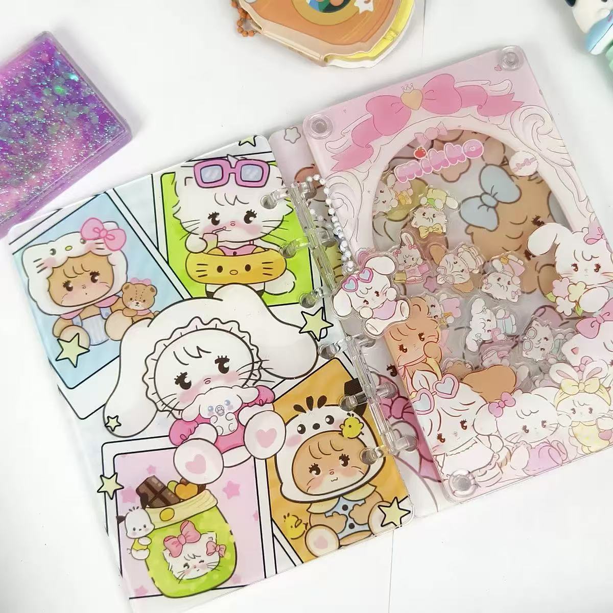 【Multi-Repurchase】Acrylic sheet shaker notebook (loose-leaf A7)