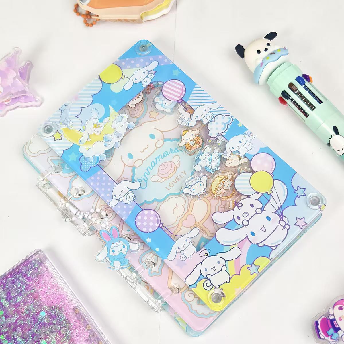 【Multi-Repurchase】Acrylic sheet shaker notebook (loose-leaf A7)