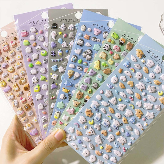Mini Cute Puff Stickers: 3D phone case decals
